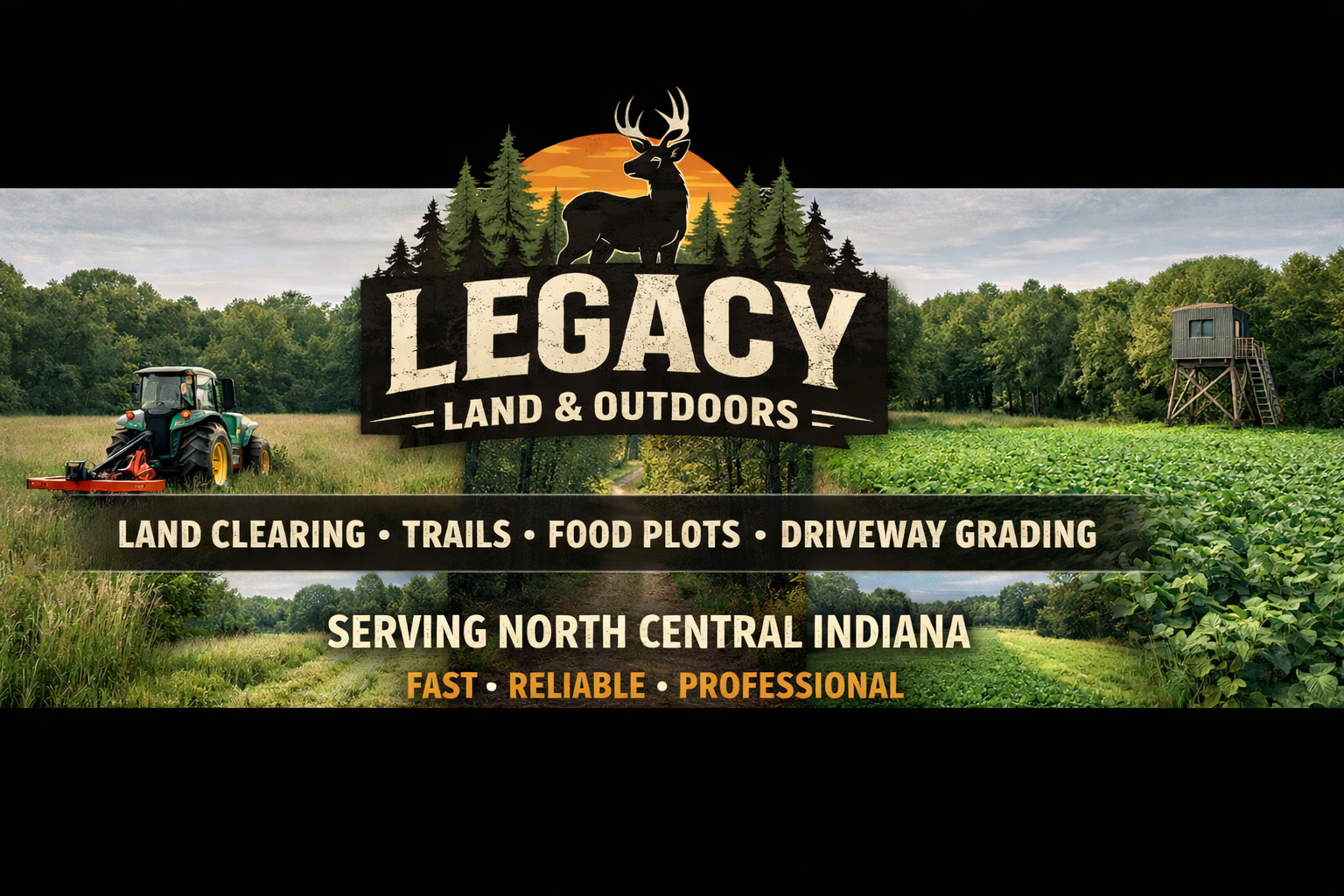 Land clearing, trails, food plots, driveway grading